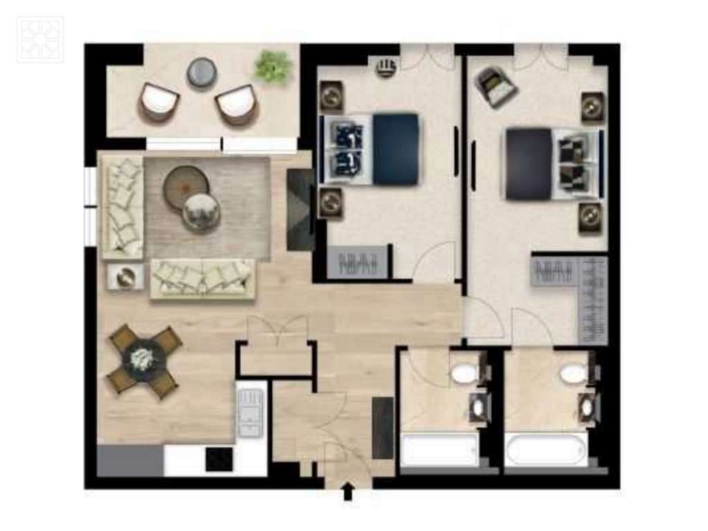 2 bedroom flat to rent - floorplan