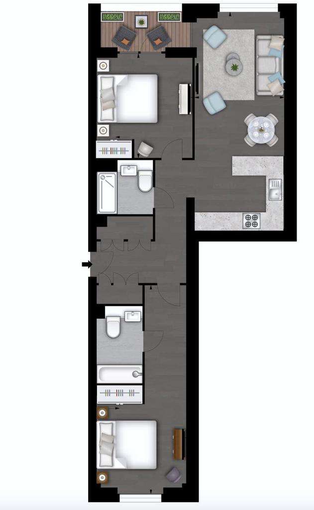 2 bedroom flat to rent - floorplan