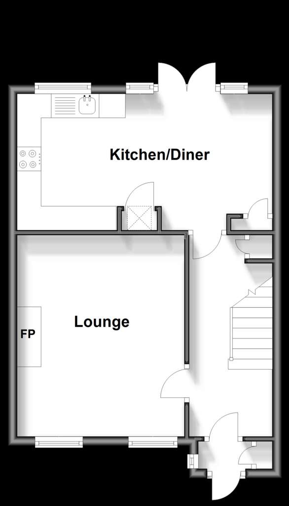 3 bedroom end of terrace house for sale - floorplan