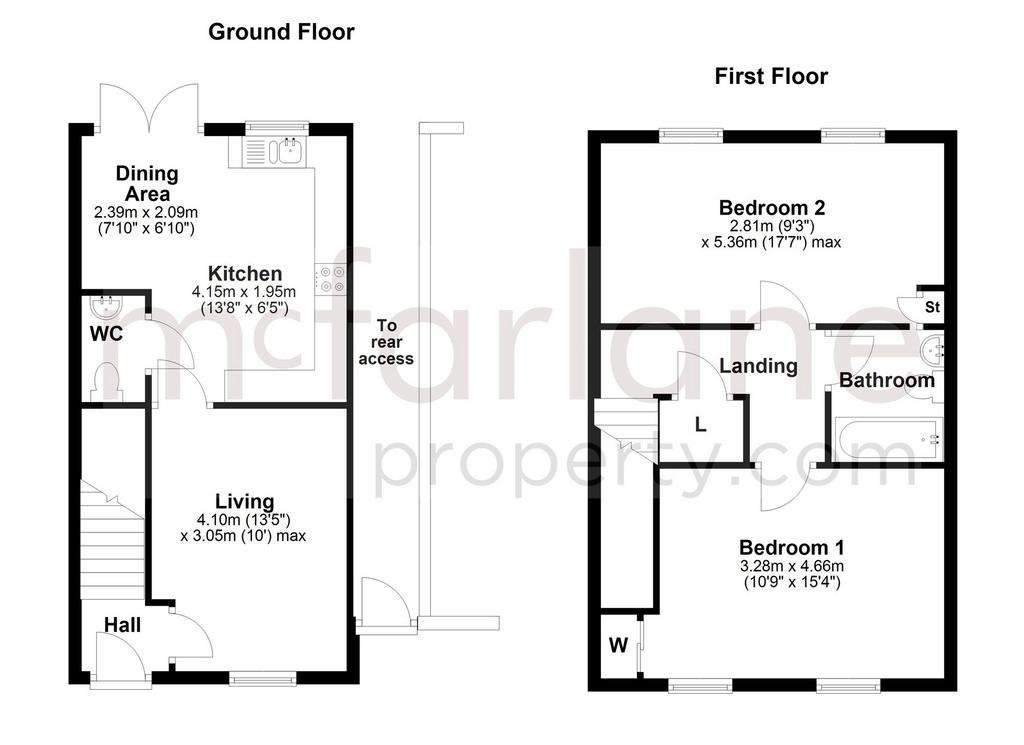 2 bedroom terraced house for sale - floorplan