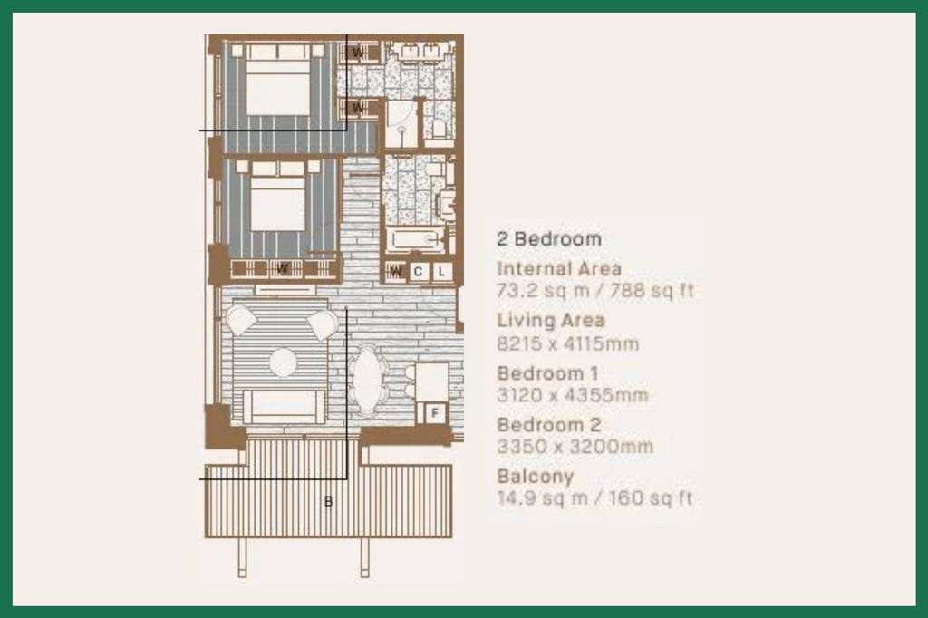 2 bedroom flat to rent - floorplan