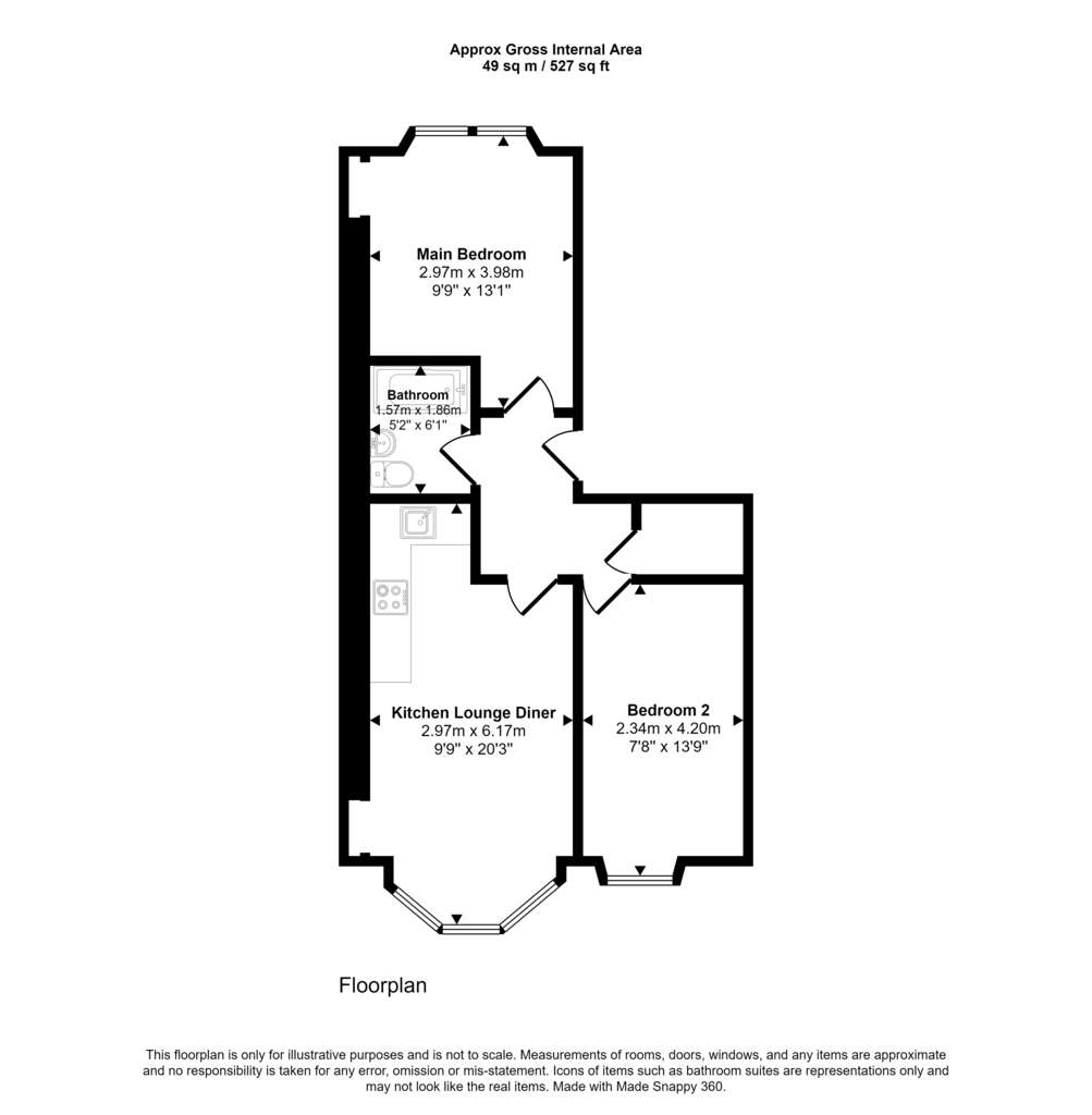 2 bedroom flat for sale - floorplan