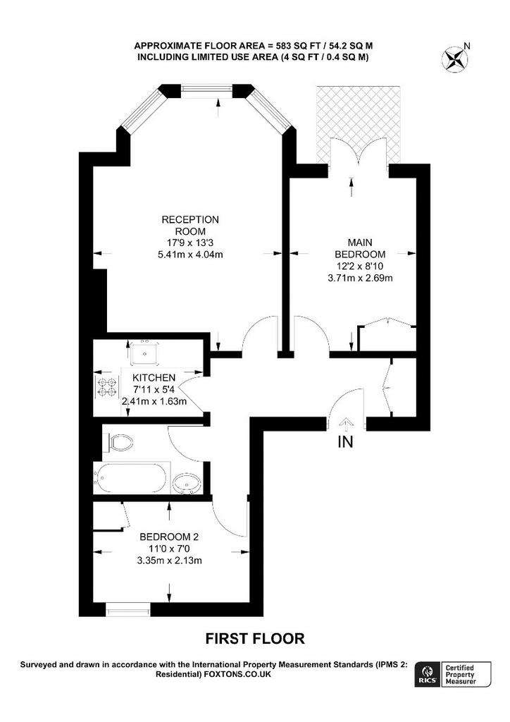 2 bedroom flat to rent - floorplan