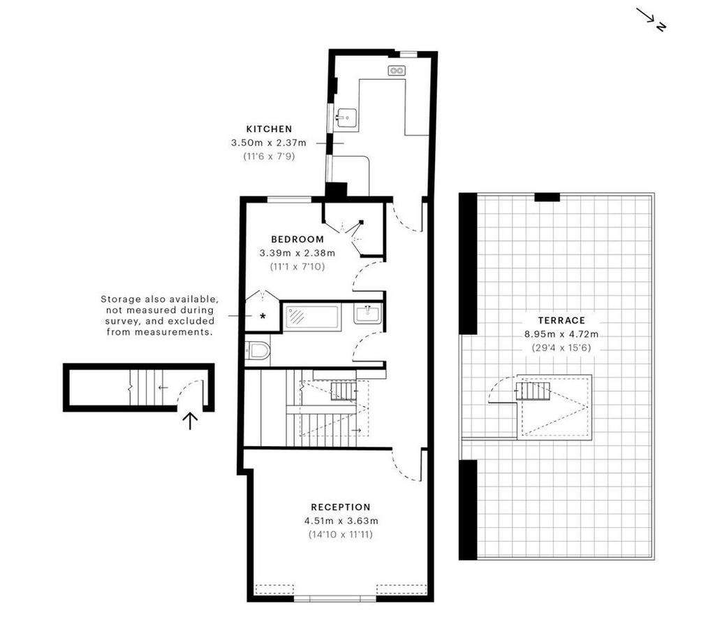 1 bedroom flat to rent - floorplan