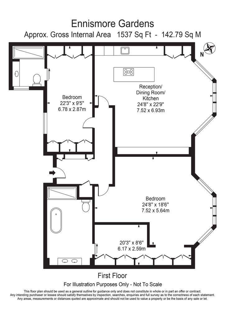 2 bedroom flat to rent - floorplan