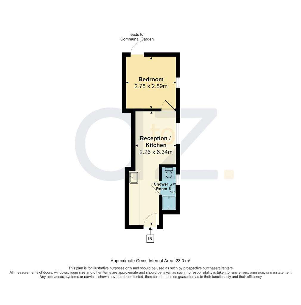 1 bedroom flat to rent - floorplan