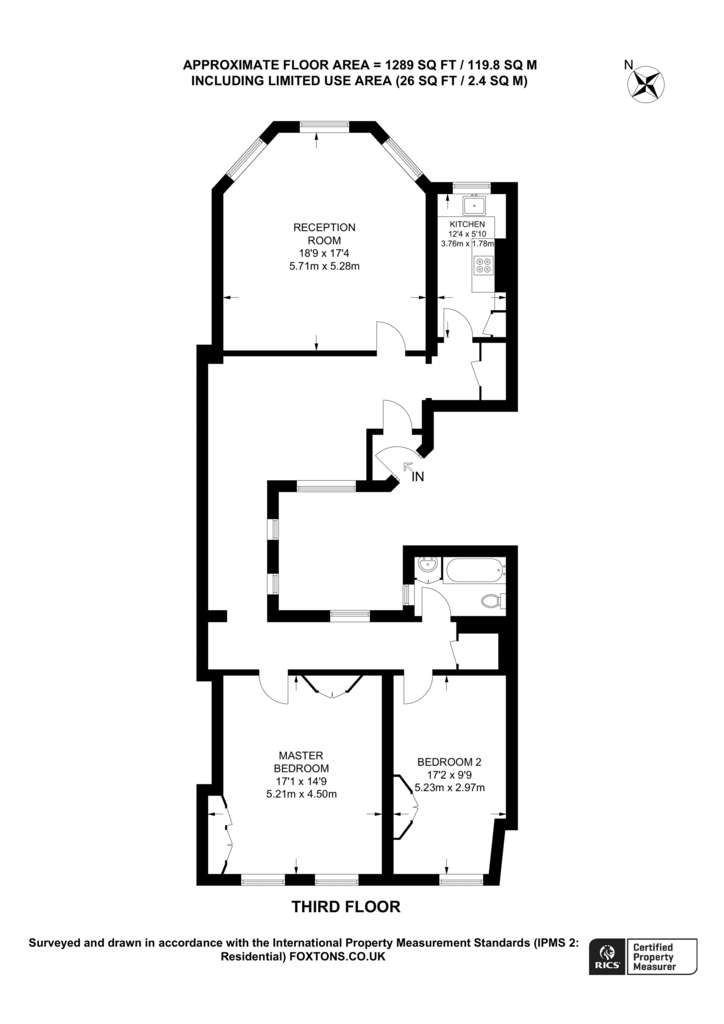 2 bedroom flat to rent - floorplan