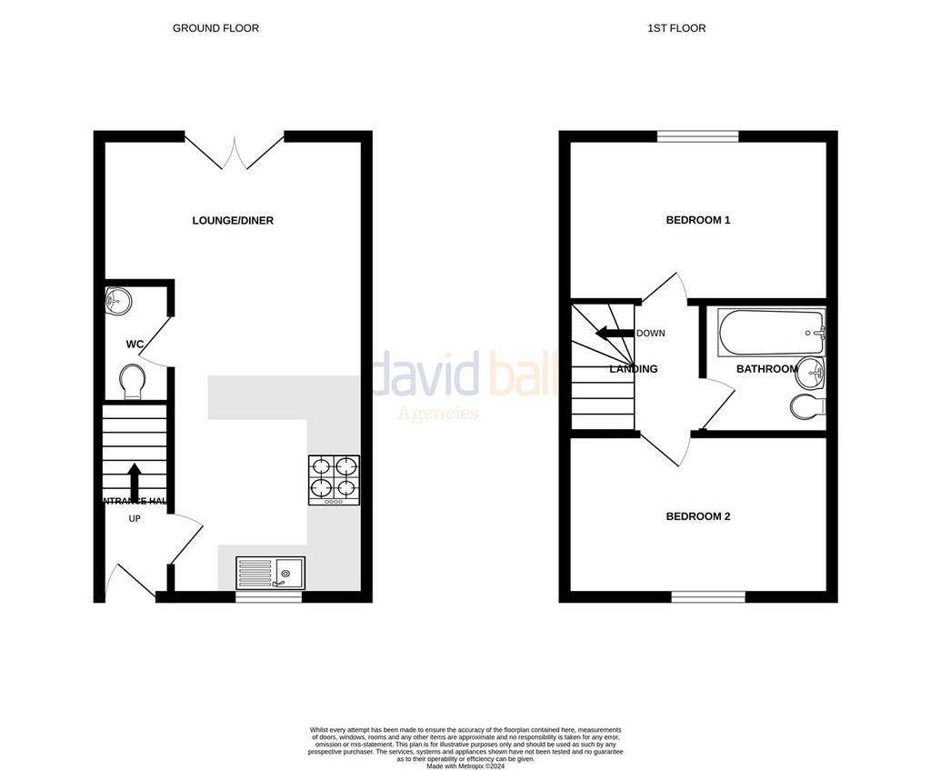 2 bedroom detached house to rent - floorplan