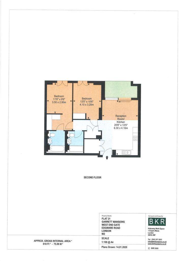 2 bedroom flat to rent - floorplan