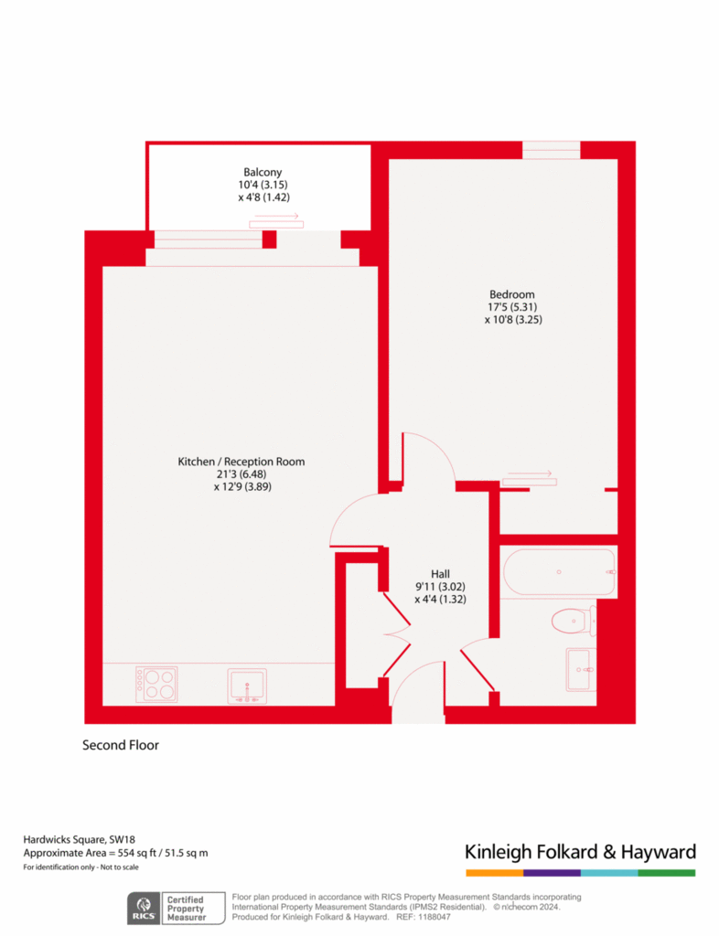 1 bedroom flat for sale - floorplan