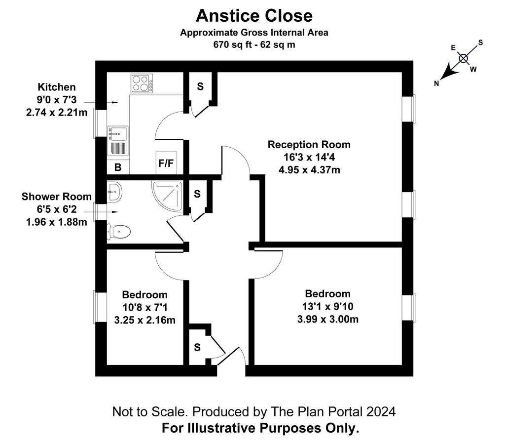 2 bedroom flat to rent - floorplan