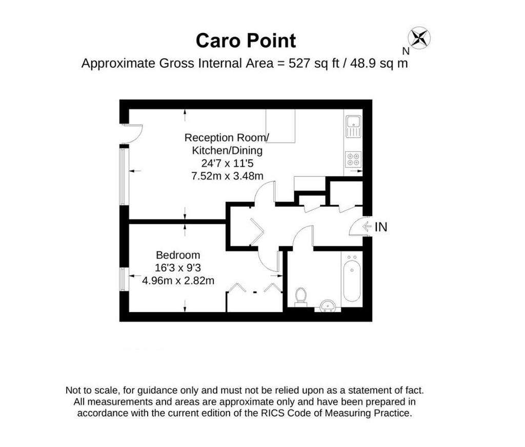 1 bedroom flat to rent - floorplan