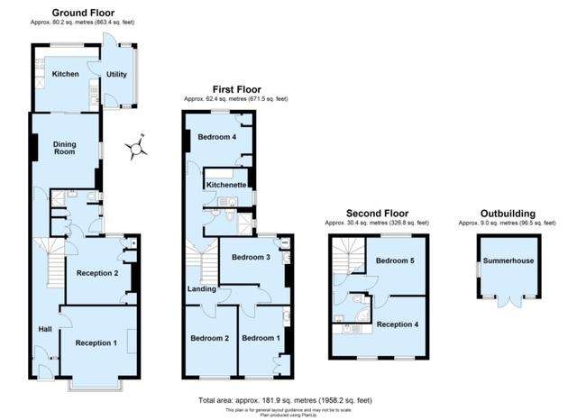 5 bedroom terraced house for sale - floorplan