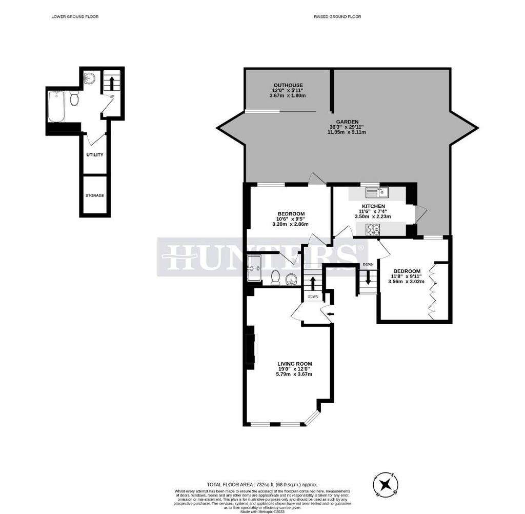 2 bedroom flat to rent - floorplan