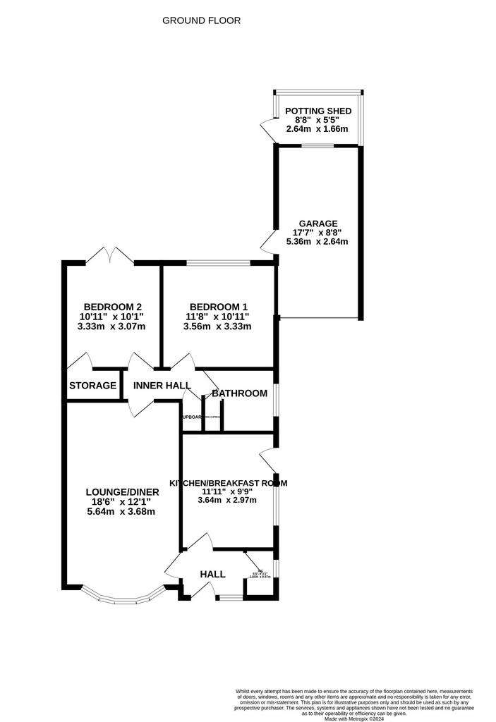 2 bedroom detached house for sale - floorplan