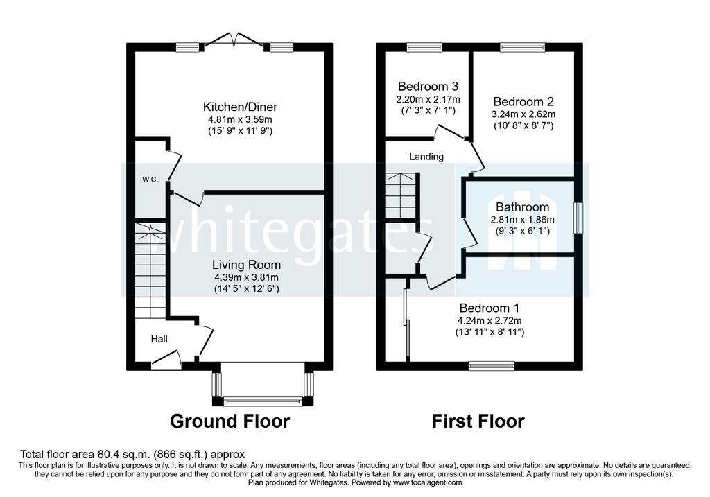 3 bedroom semi-detached house for sale - floorplan