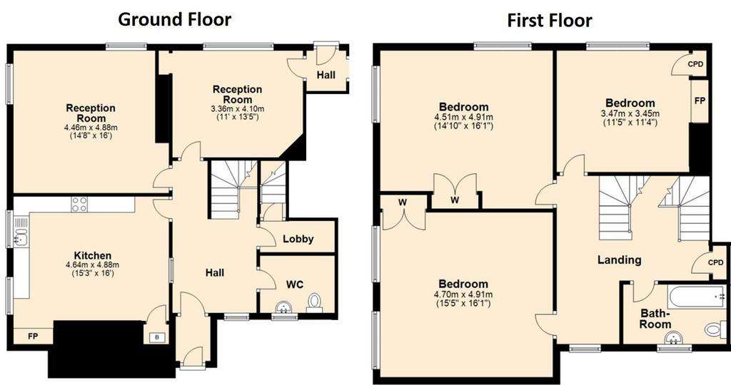 3 bedroom semi-detached house to rent - floorplan