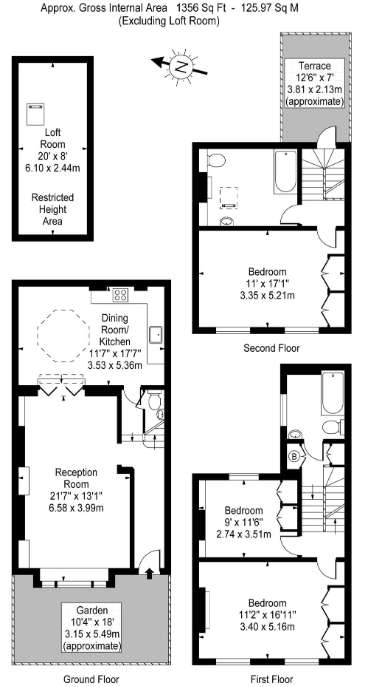 3 bedroom terraced house to rent - floorplan