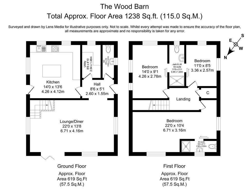 3 bedroom barn conversion to rent - floorplan