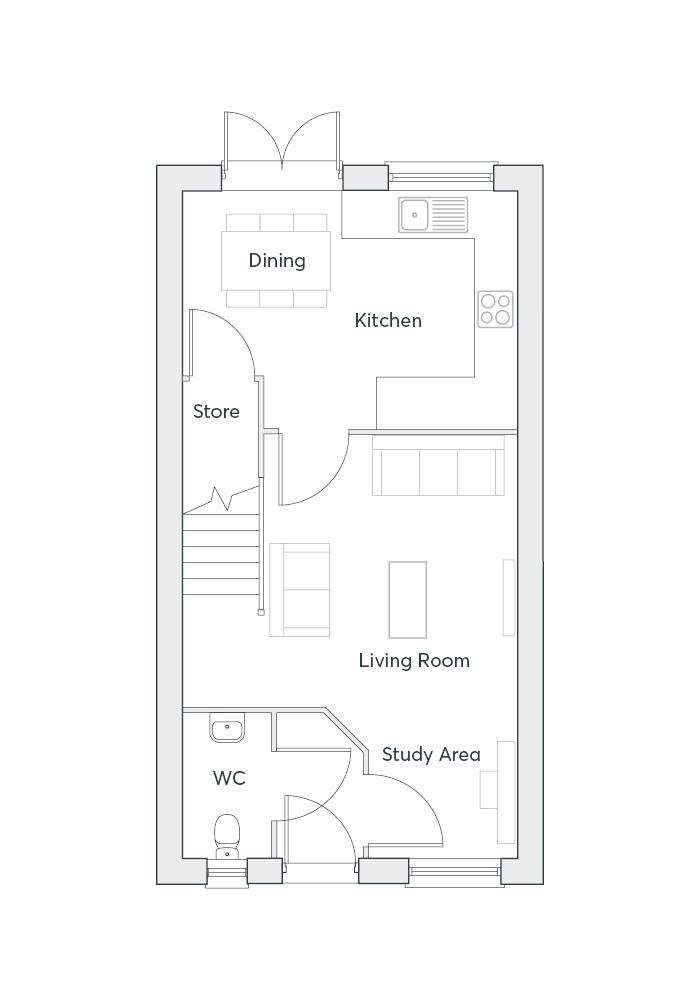 3 bedroom semi-detached house for sale - floorplan