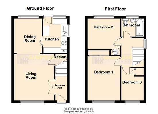 3 bedroom semi-detached house for sale - floorplan