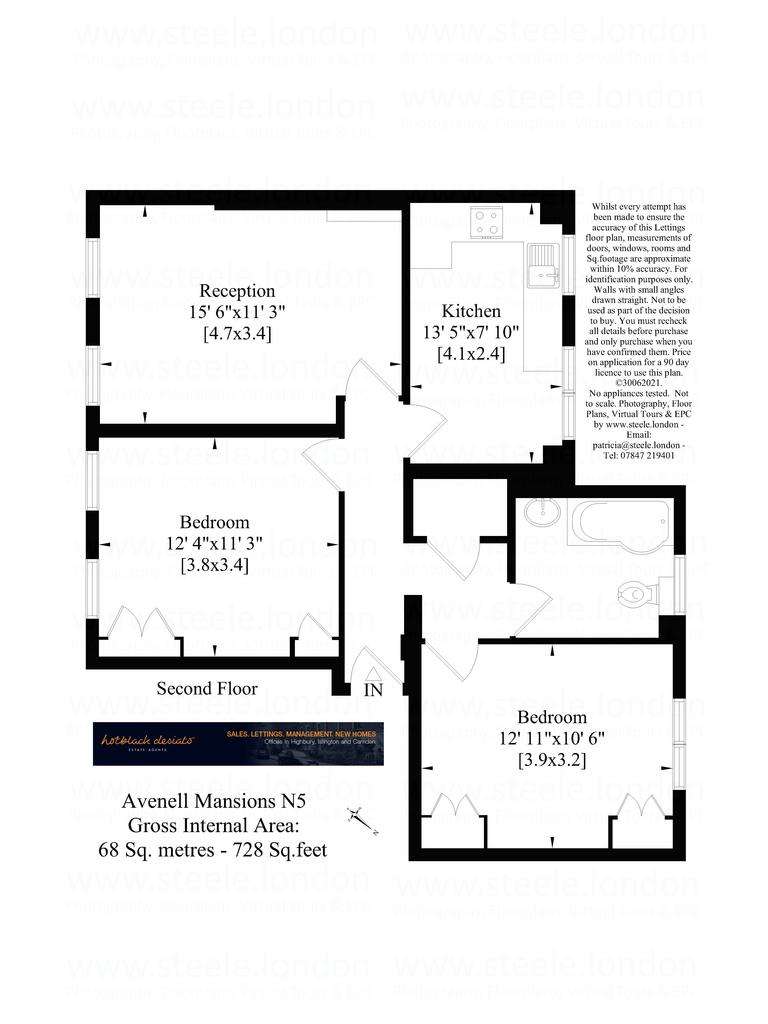 2 bedroom flat to rent - floorplan