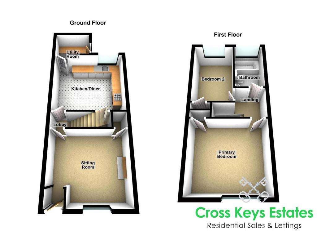 2 bedroom house for sale - floorplan