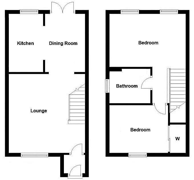 2 bedroom semi-detached house for sale - floorplan