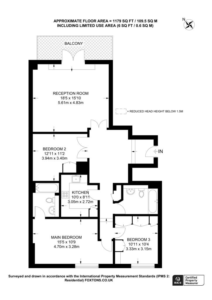 2 bedroom flat to rent - floorplan