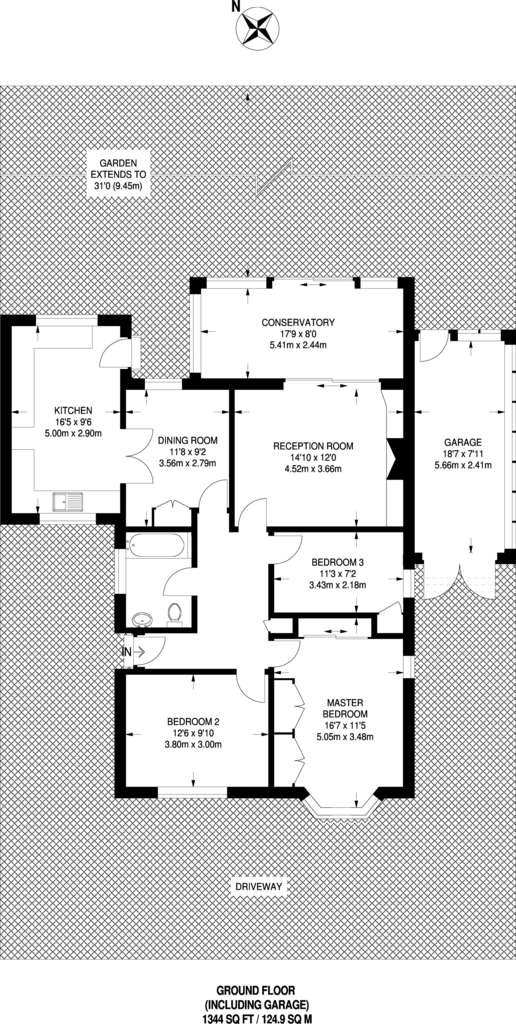 3 bedroom bungalow to rent - floorplan