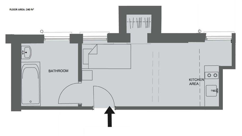 Studio flat to rent - floorplan