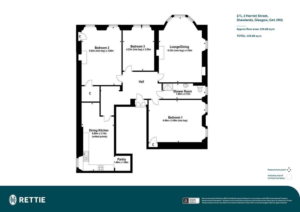 3 bedroom flat for sale - floorplan