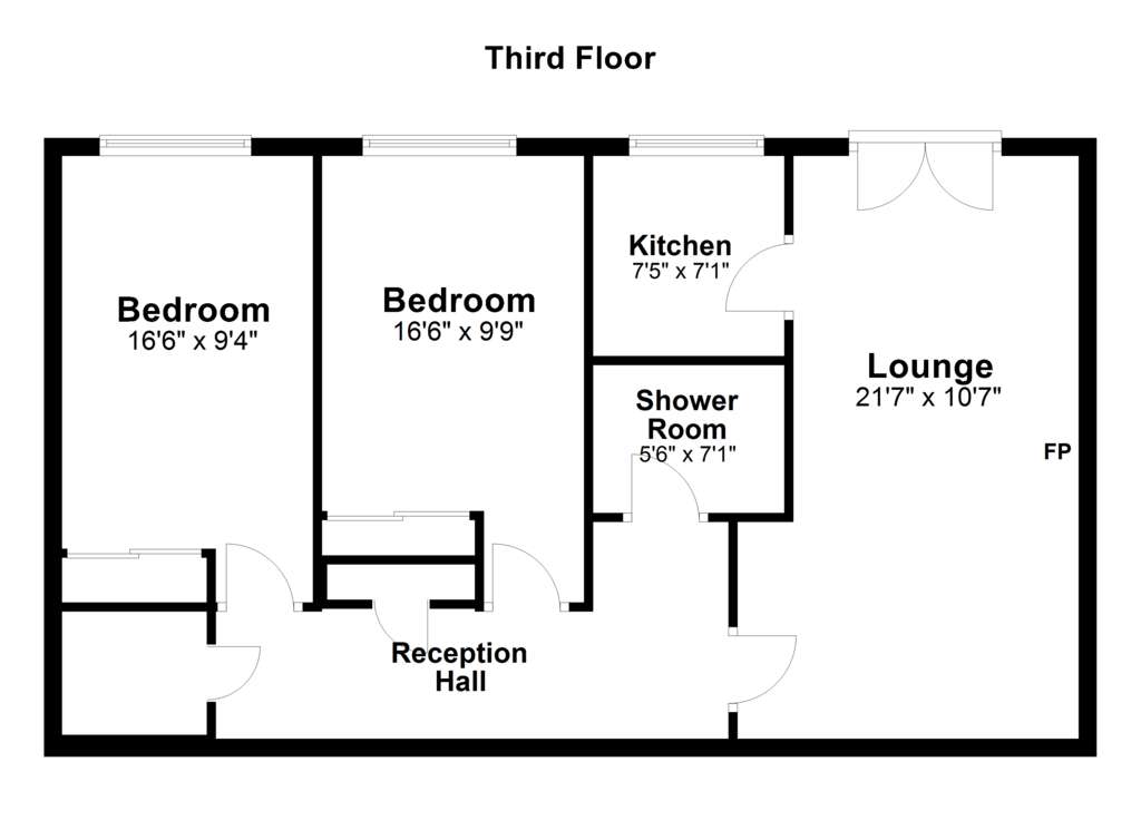 2 bedroom flat for sale - floorplan