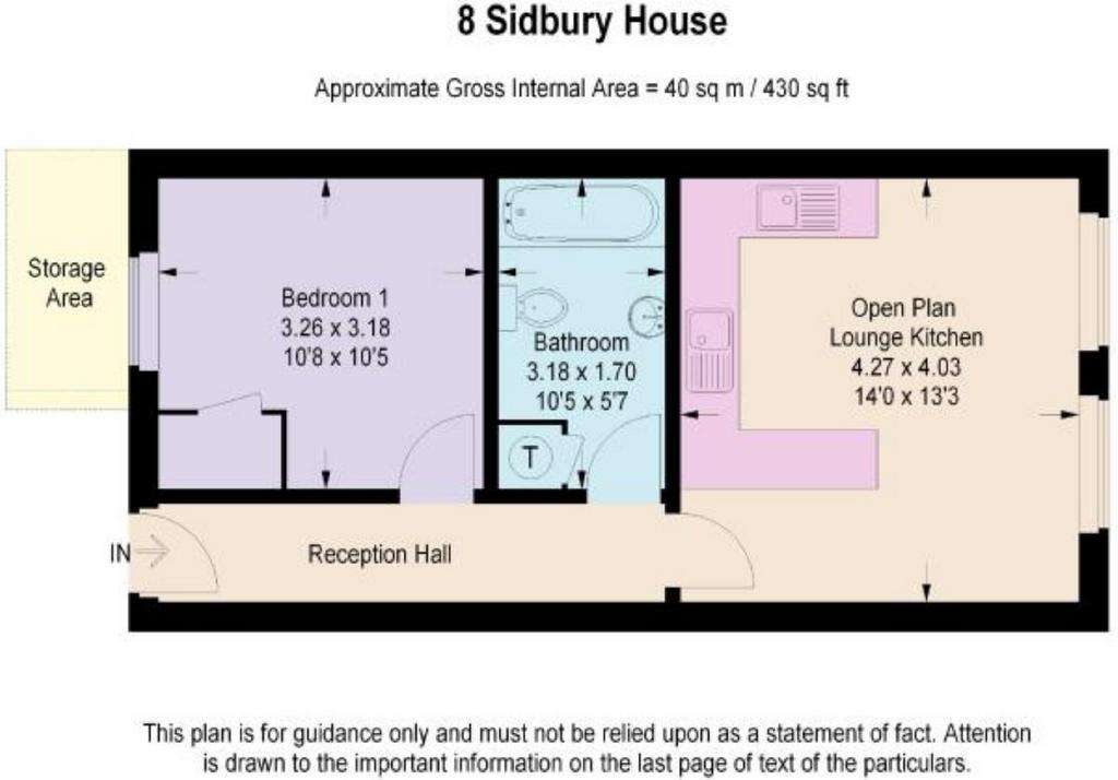 1 bedroom flat to rent - floorplan