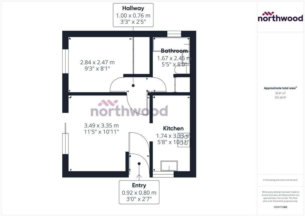 1 bedroom flat to rent - floorplan