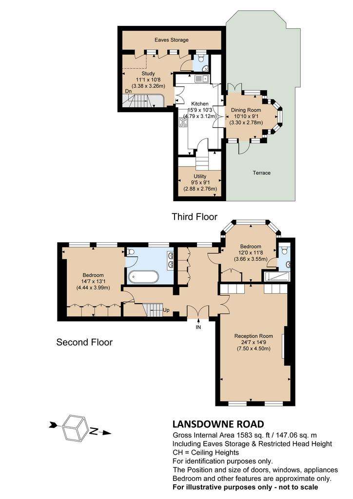 2 bedroom penthouse apartment to rent - floorplan