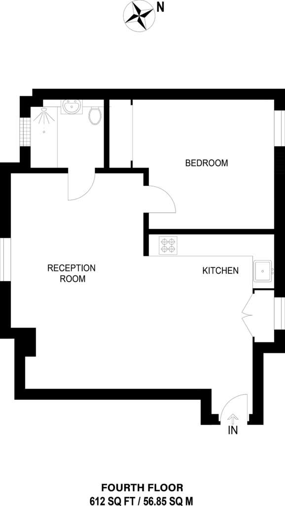 1 bedroom flat to rent - floorplan