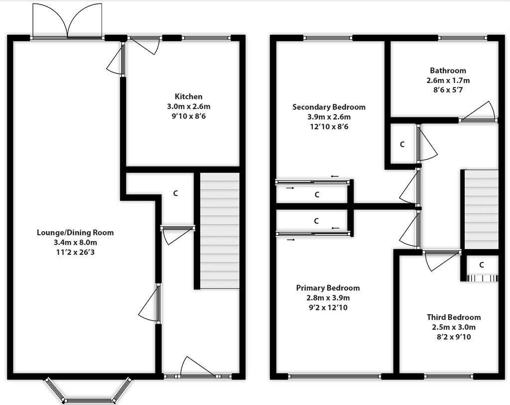 3 bedroom semi-detached house for sale - floorplan