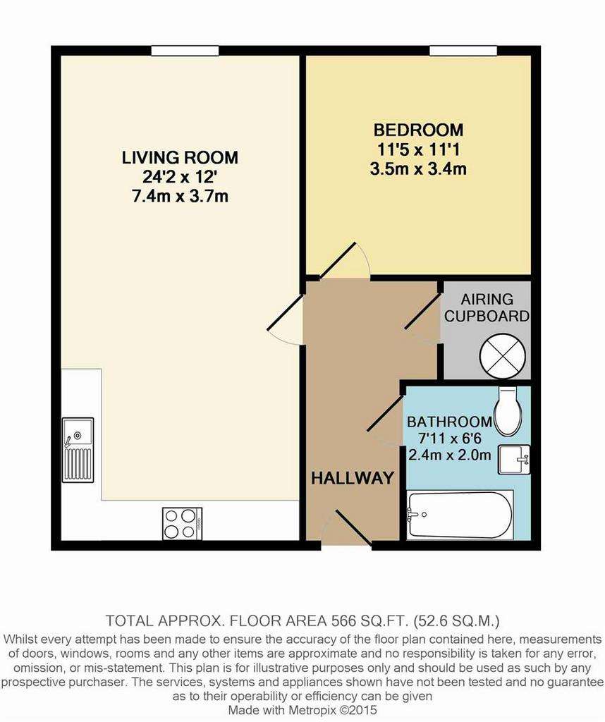 1 bedroom flat to rent - floorplan