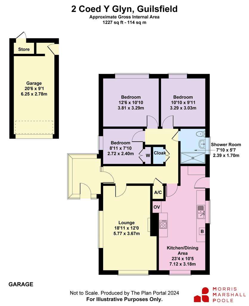 3 bedroom bungalow for sale - floorplan