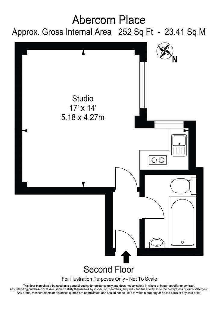 Studio flat to rent - floorplan