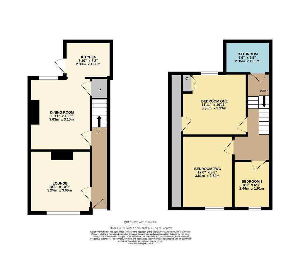 3 bedroom terraced house for sale - floorplan