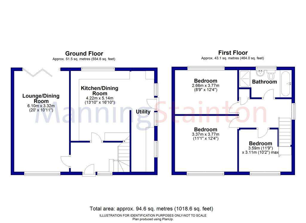 3 bedroom semi-detached house for sale - floorplan