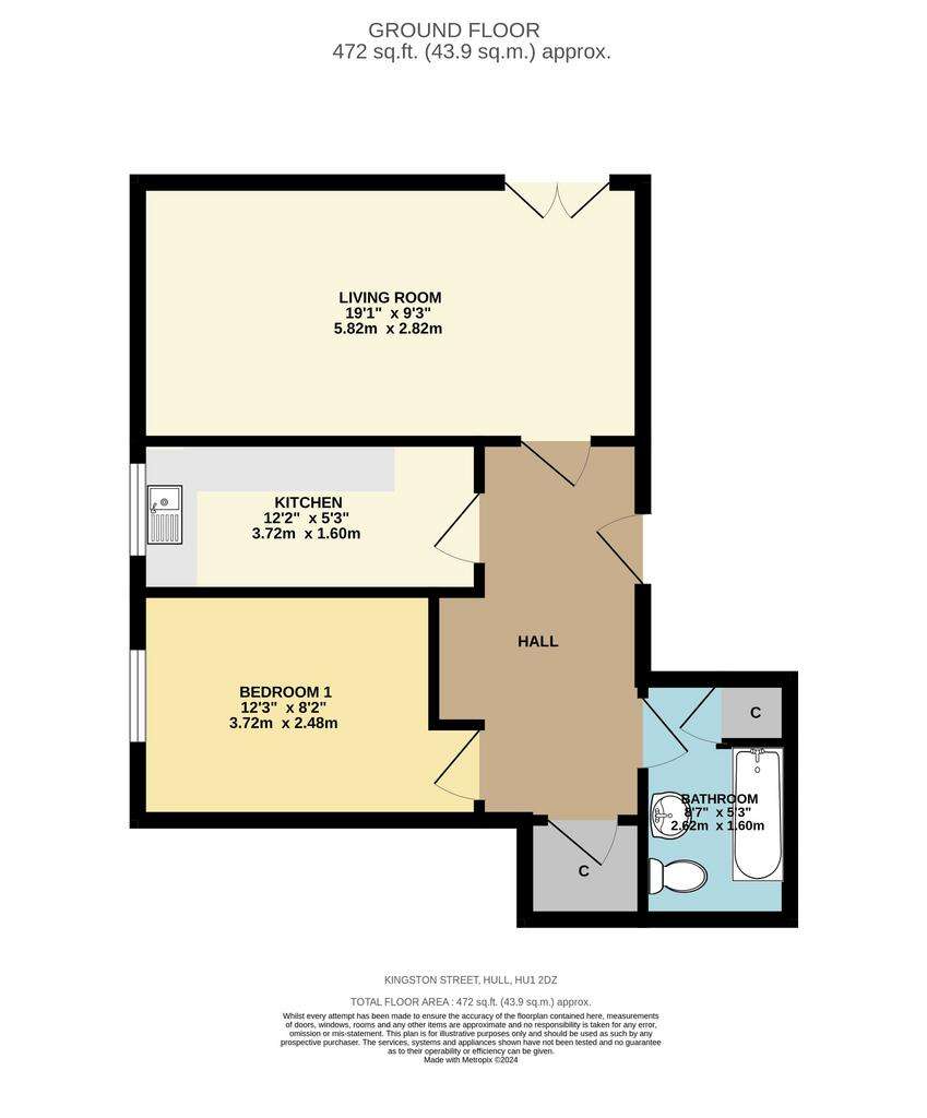 1 bedroom flat for sale - floorplan