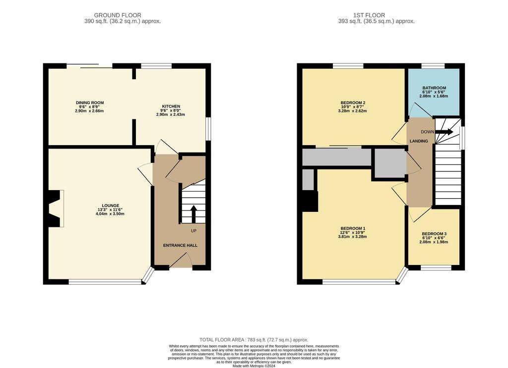 3 bedroom semi-detached house for sale - floorplan