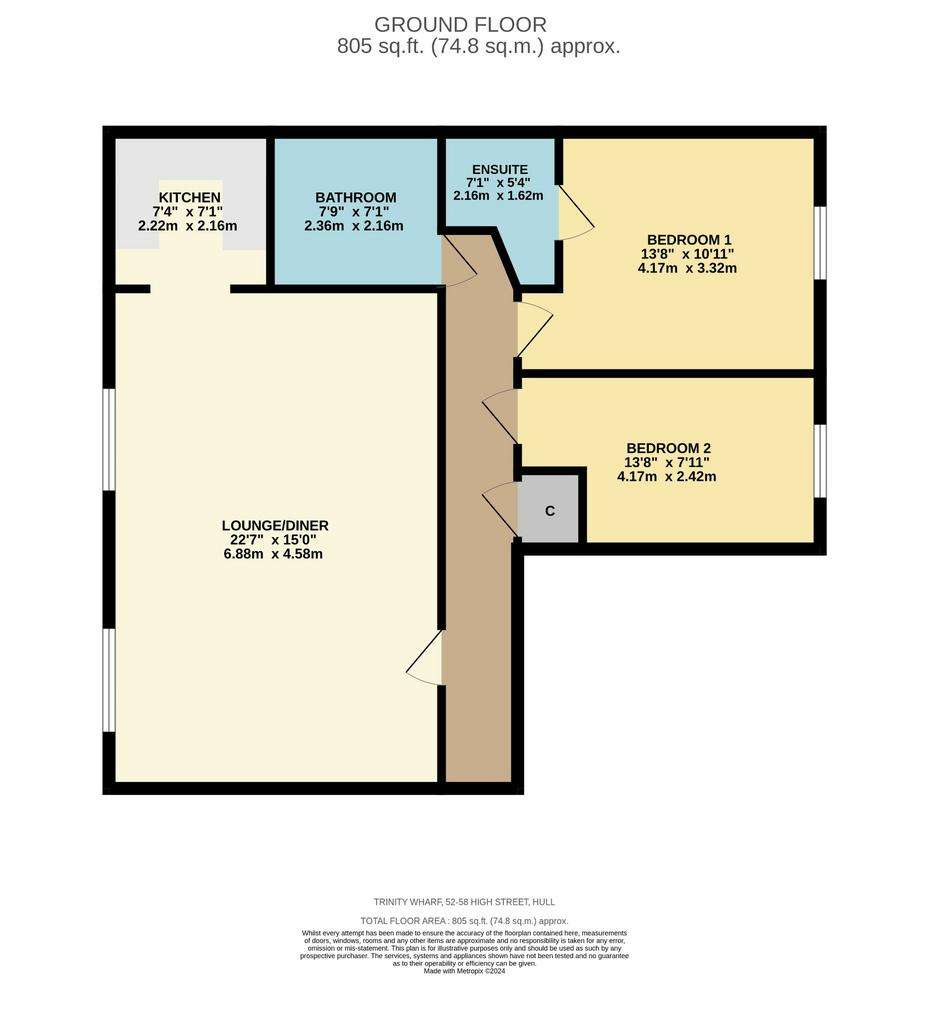 2 bedroom semi-detached house for sale - floorplan