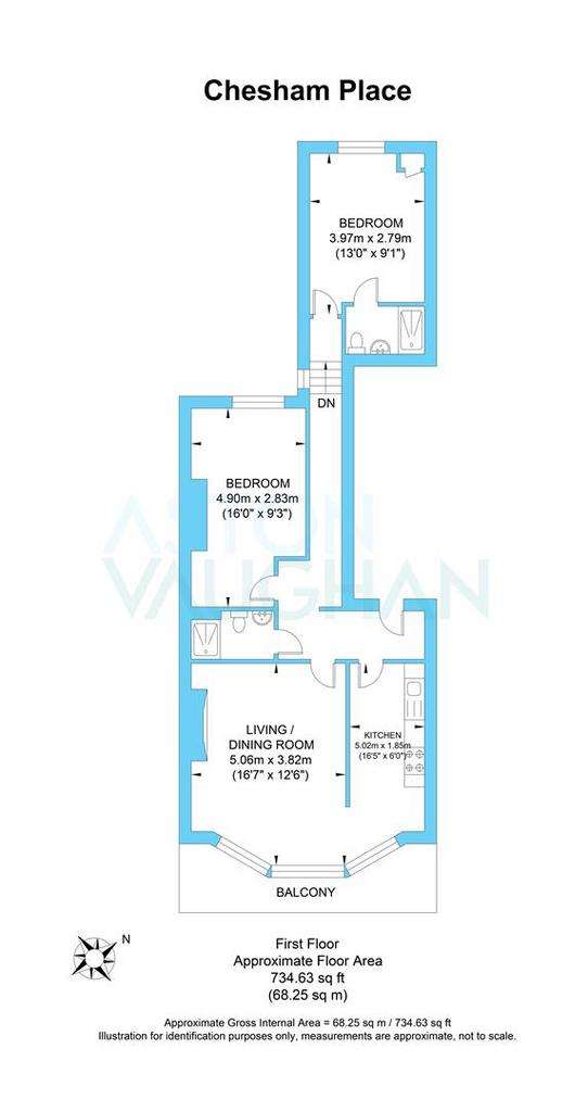 2 bedroom flat to rent - floorplan