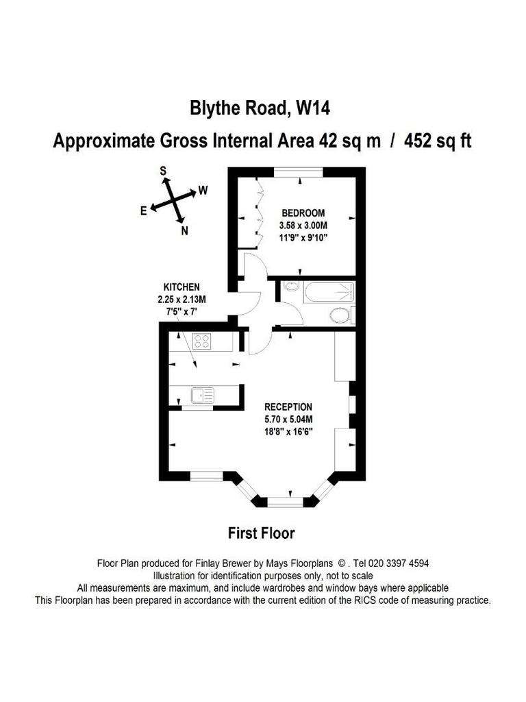 1 bedroom flat to rent - floorplan