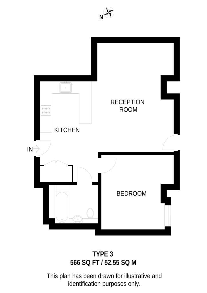 1 bedroom flat to rent - floorplan