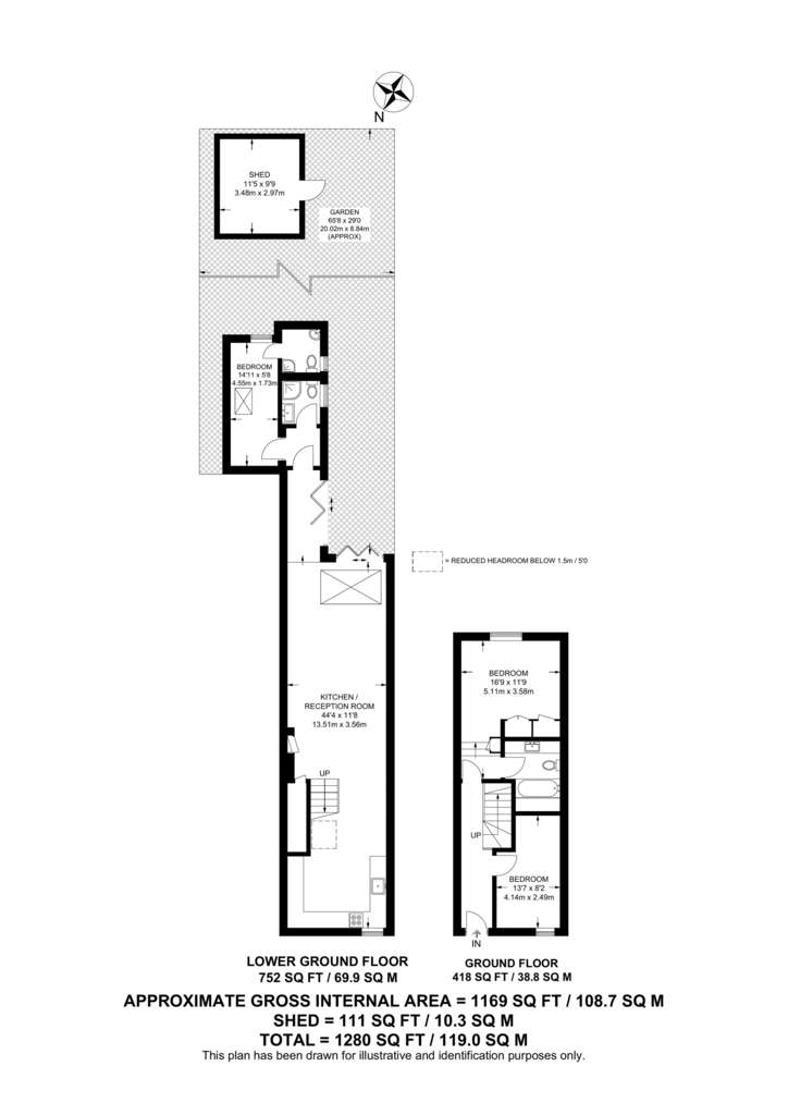 3 bedroom flat to rent - floorplan